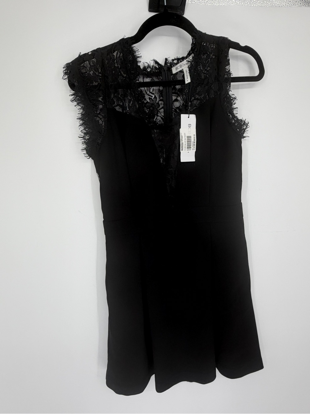 BCBGeneration size 6  Black Lace-Trim Sleeveless dress NWT
